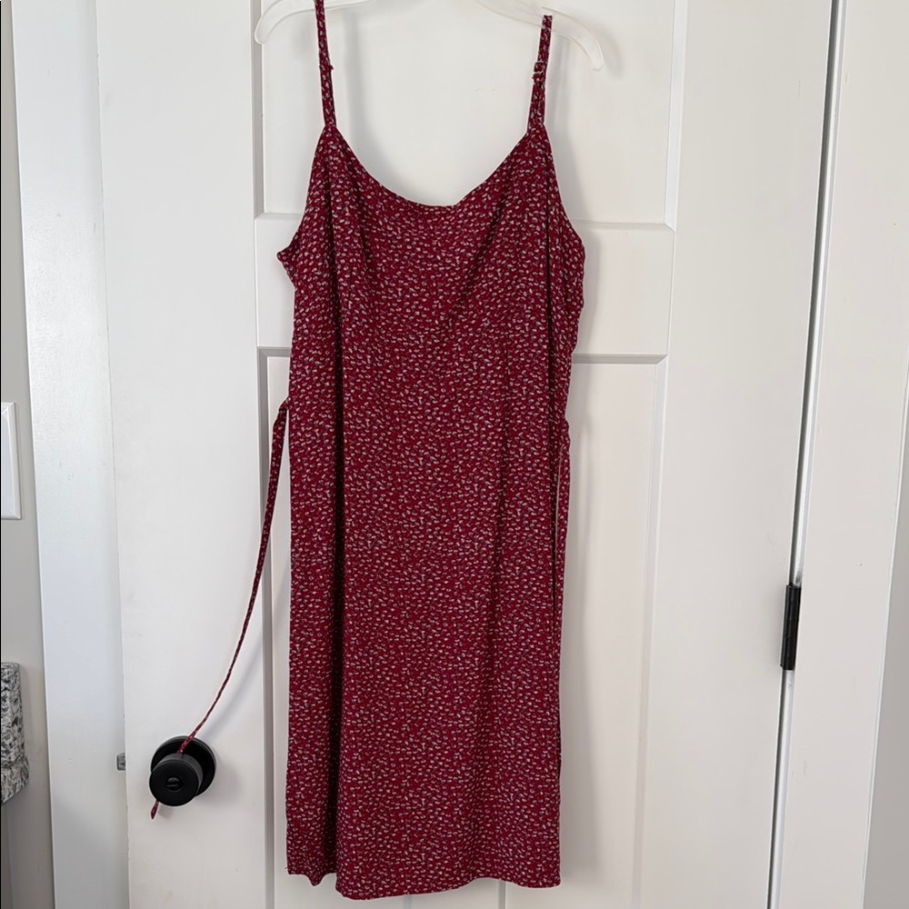 PACSUN Red Floral Spaghetti Strap Dress